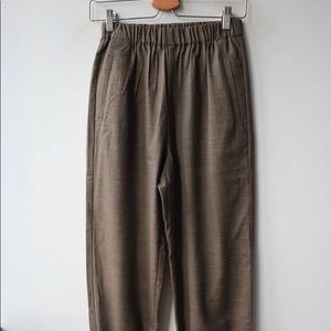 Nwot jil sander wool jogger pants brown plaid check